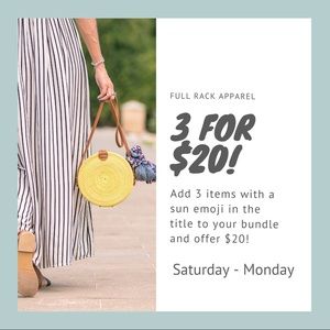 FLASH SALE! 3 FOR $20!